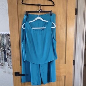 Chic Teal Women's Skirt Set
